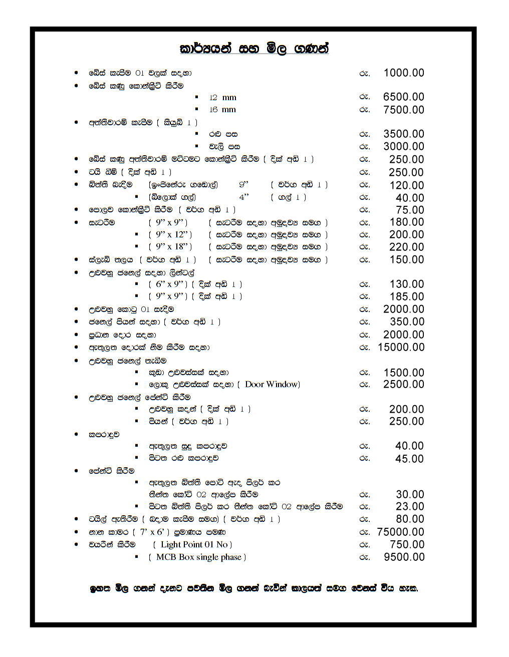 House Plan SriLanka | Nara Engineering | House Planing BOQ (Bill of